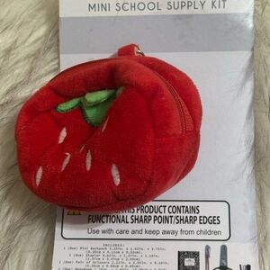 Mini Stawberry keychain and clip bag / pouch